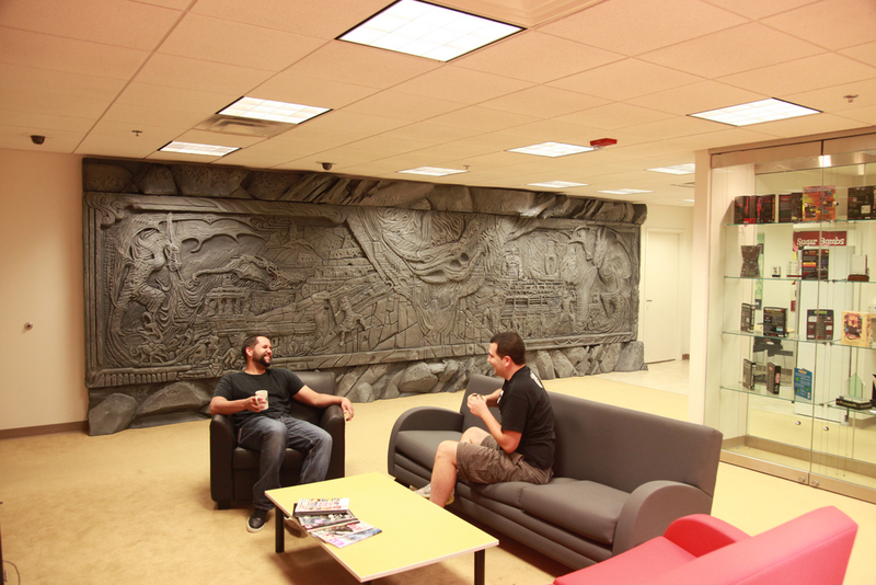 Illustration for article titled Skyrim's Giant Dragon Wall, Installed on a Regular Office Wall